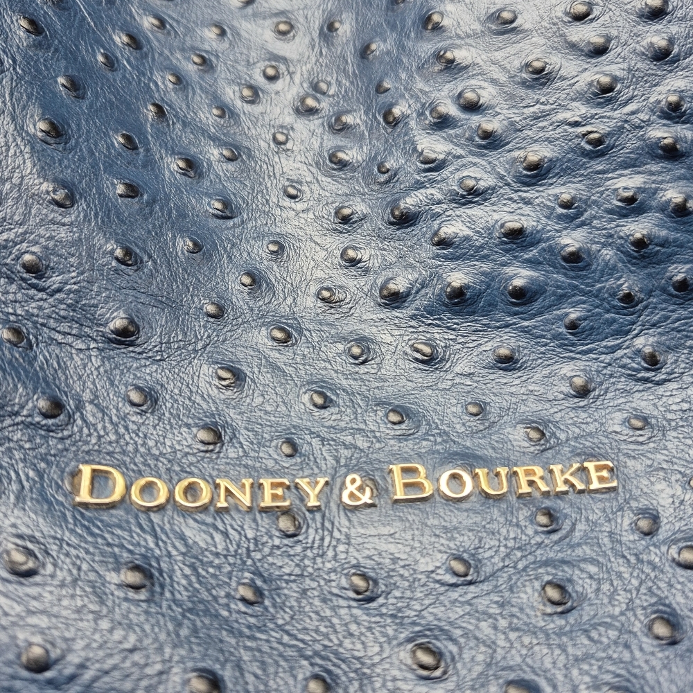 Dooney & Bourke Blue and Brown Textured Leather Tote - Picture 2 of 5